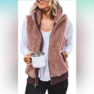 Pink Sherpa vest